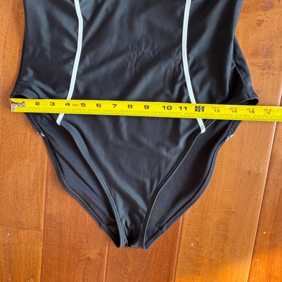 Ted Baker London Tani Panel One-Piece Swimsuit Black/White - Picture 9 of 15